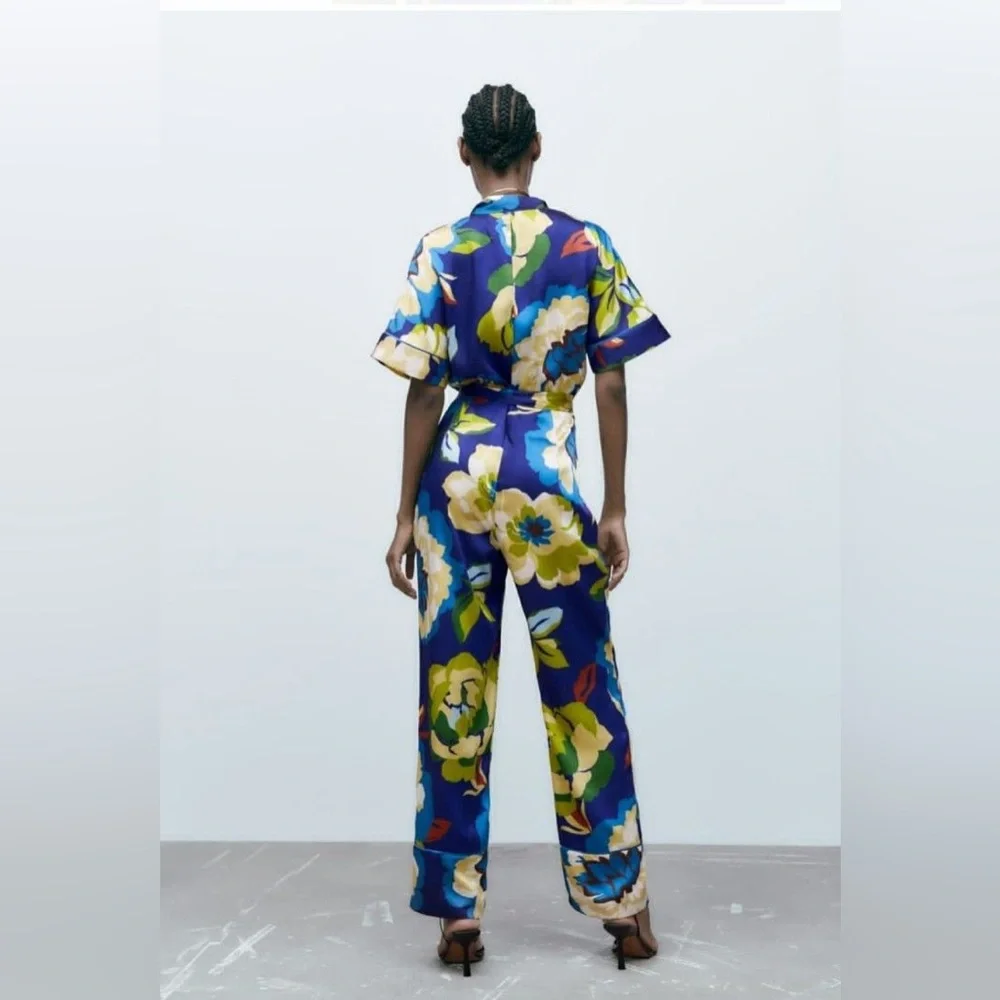Zara‎ Belted Floral Print Jumpsuit